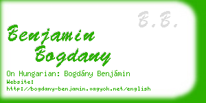 benjamin bogdany business card